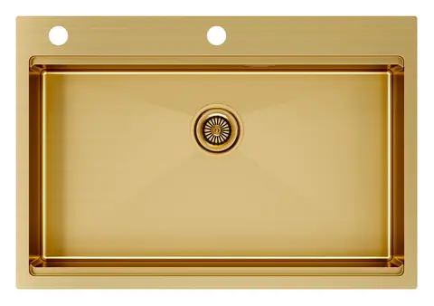 Кухонная мойка Paulmark Kroner-Pro 75 (750*510) Брашированное золото BG